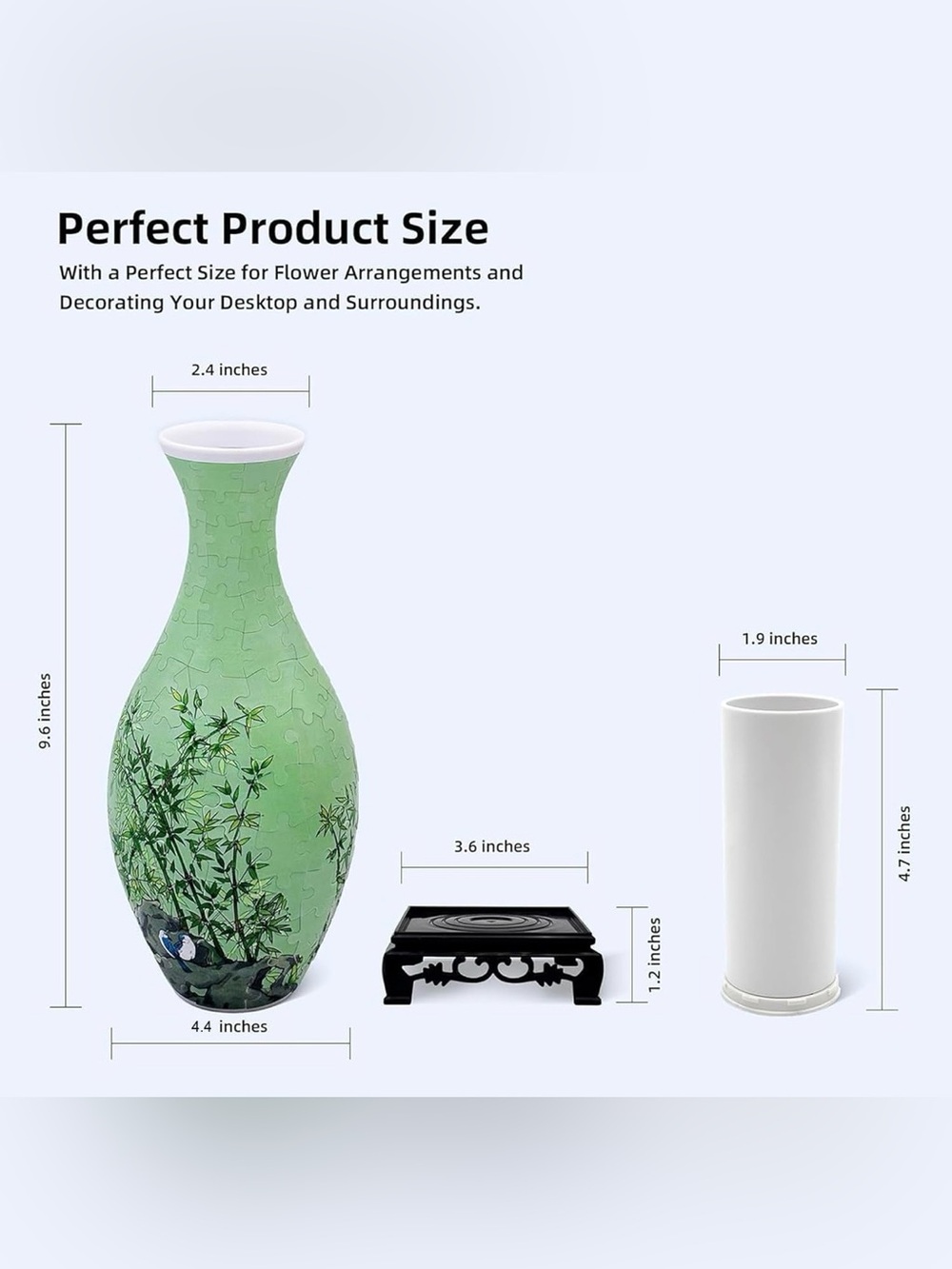 3D Puzzle Vase, Bamboo Design - Picture 2 of 4
